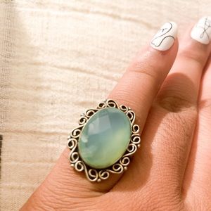 Green Onyx Silver Ring